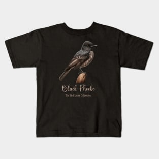 Black Phoebe - The Bird Lover Collection Kids T-Shirt